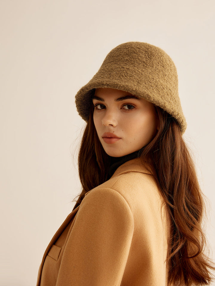 Chapeau seau en laine mélangée