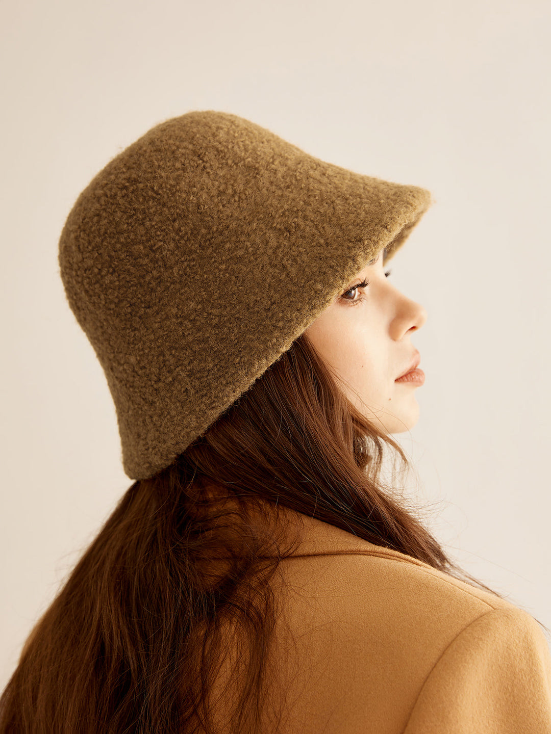 Chapeau seau en laine mélangée