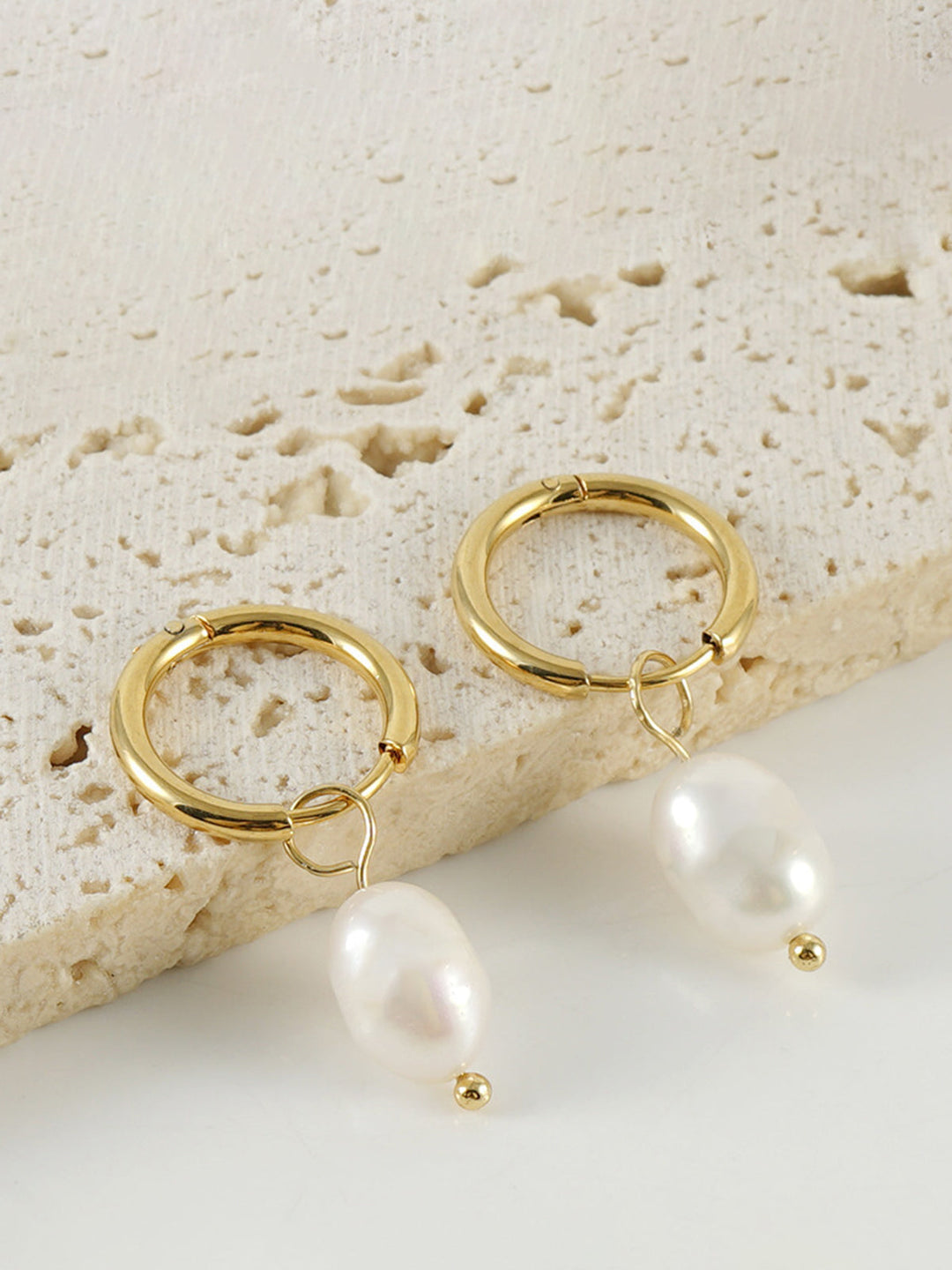 Boucles d'oreilles pendantes perles Hoop-Ring