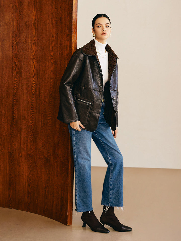 Veste en polaire synthétique double face