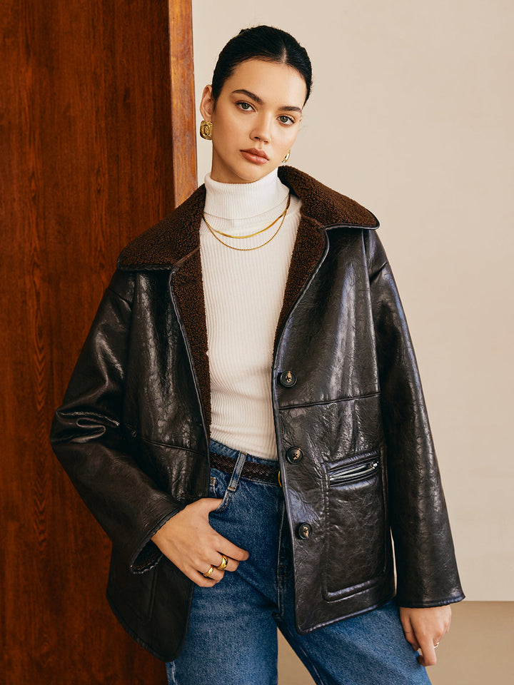Veste en polaire synthétique double face