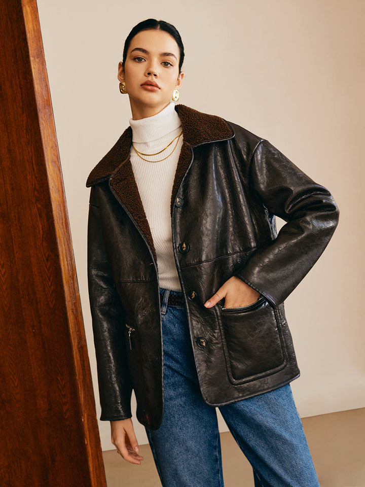 Veste en polaire synthétique double face