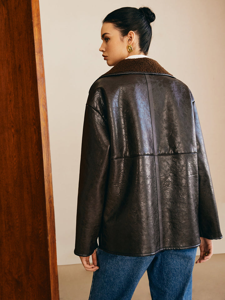 Veste en polaire synthétique double face