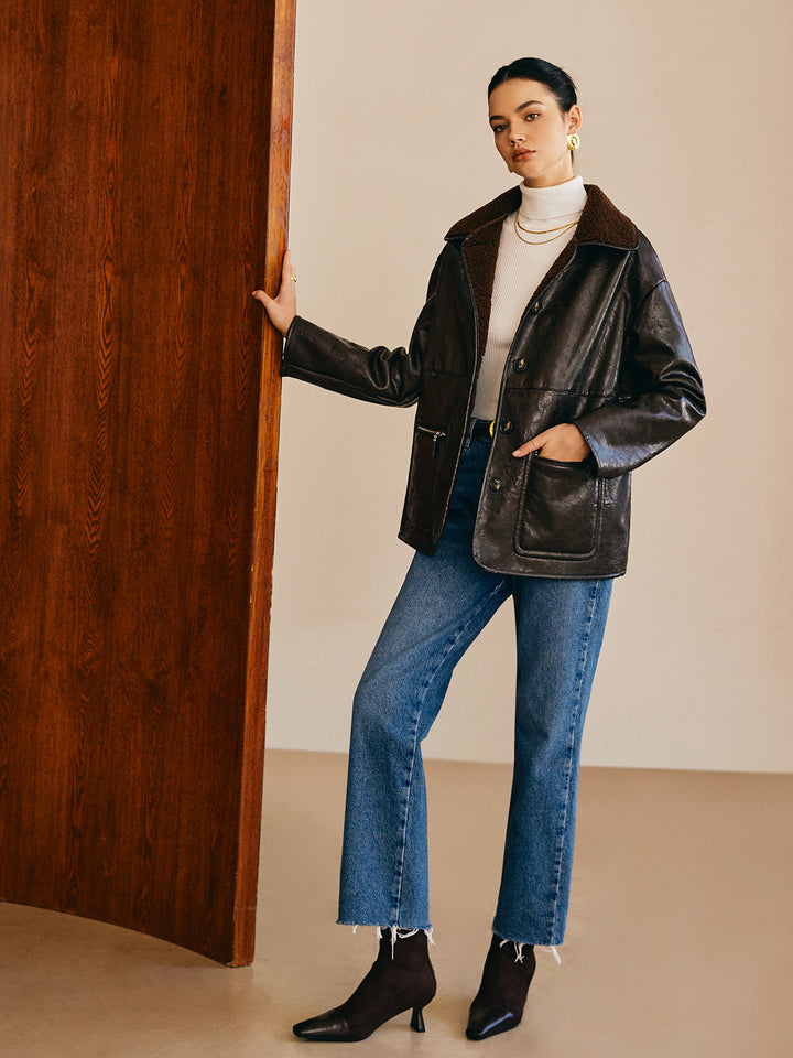 Veste en polaire synthétique double face