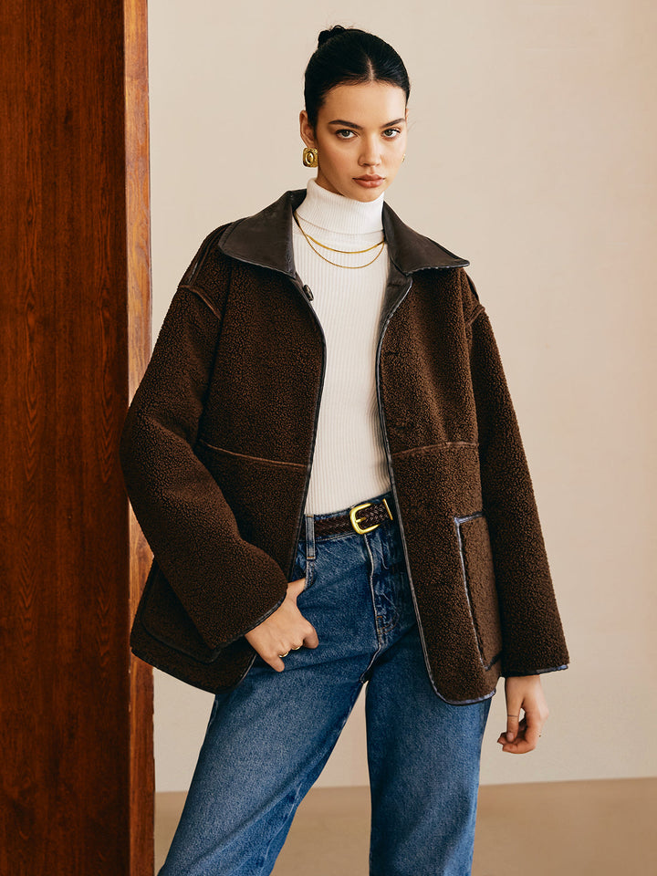 Veste en polaire synthétique double face