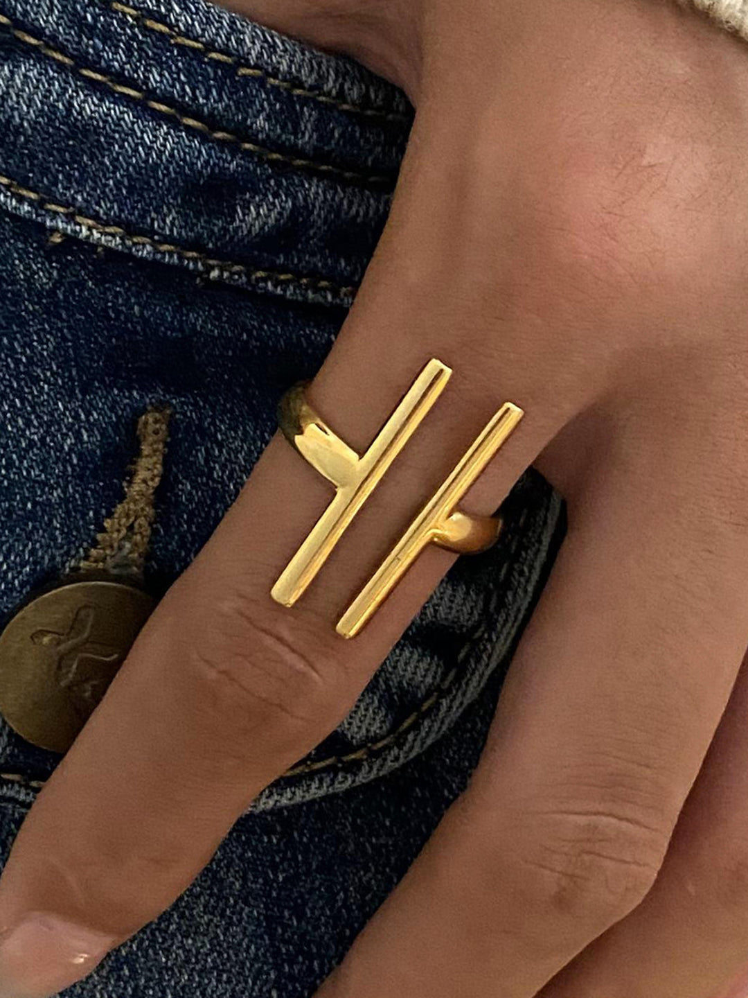 Bague Ouverte Géométrique