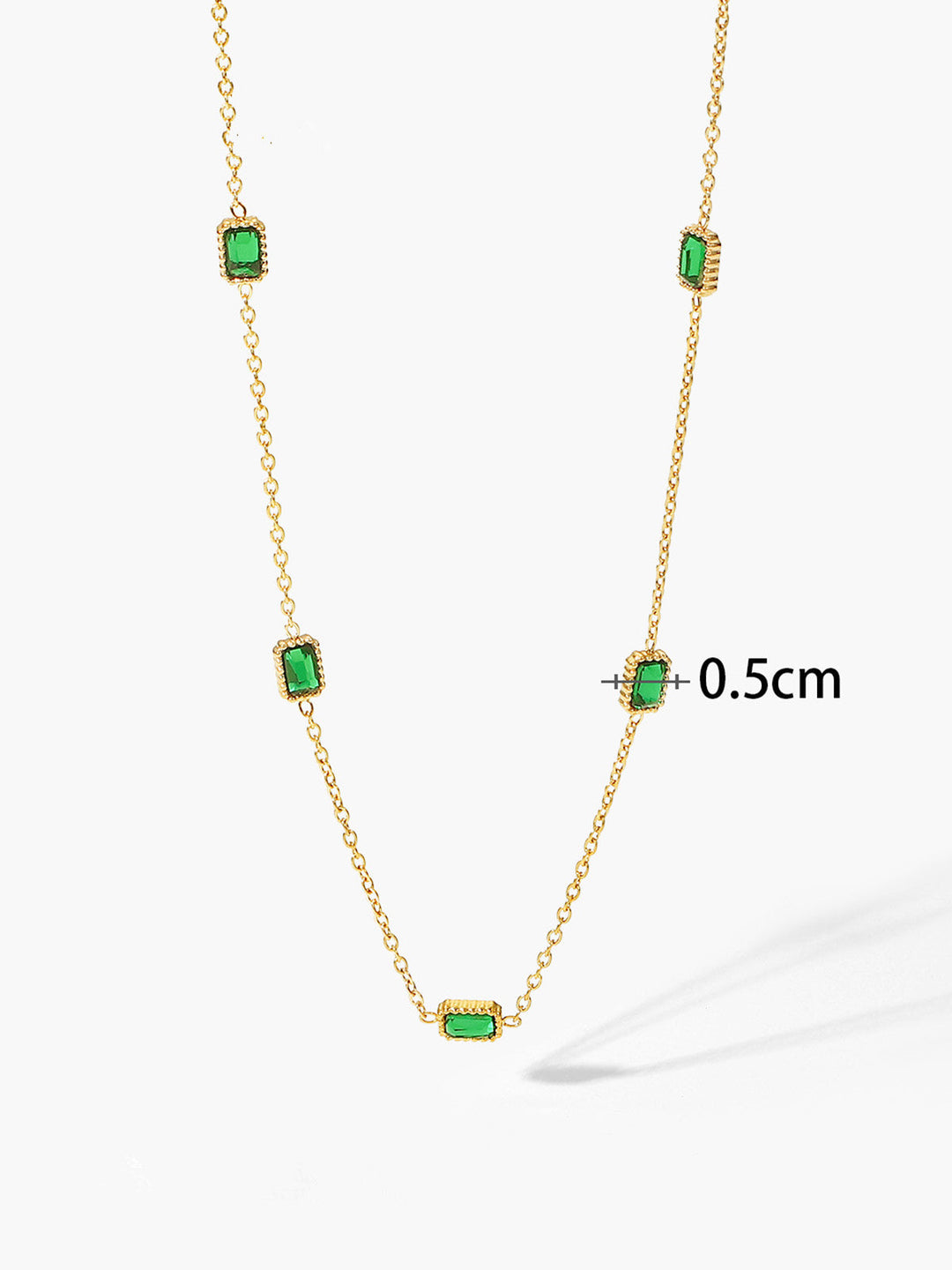 Collier Zircon Vert Carré