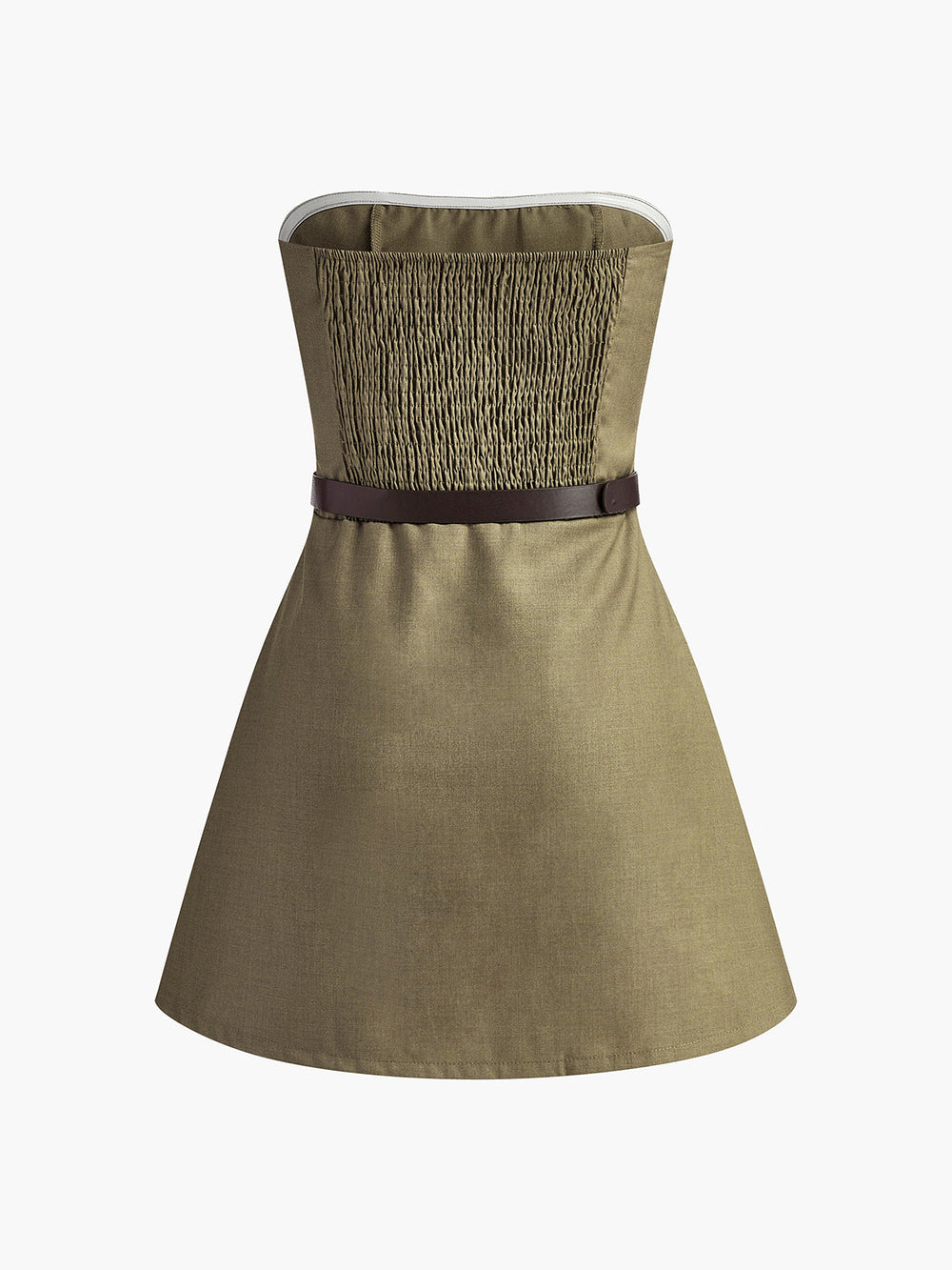 Robe Patineuse Plissée à Volants avec Ceinture