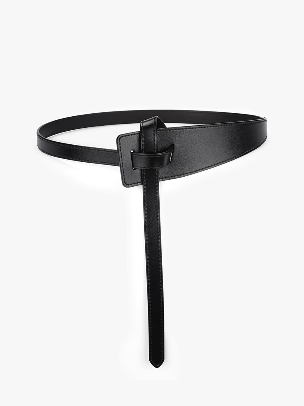 Ceinture en cuir nouée asymétrique