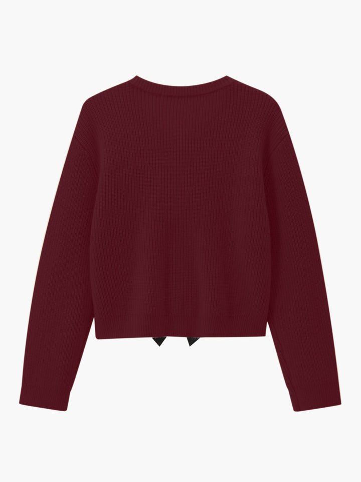 Pull Chaud Côtelé à Nœud