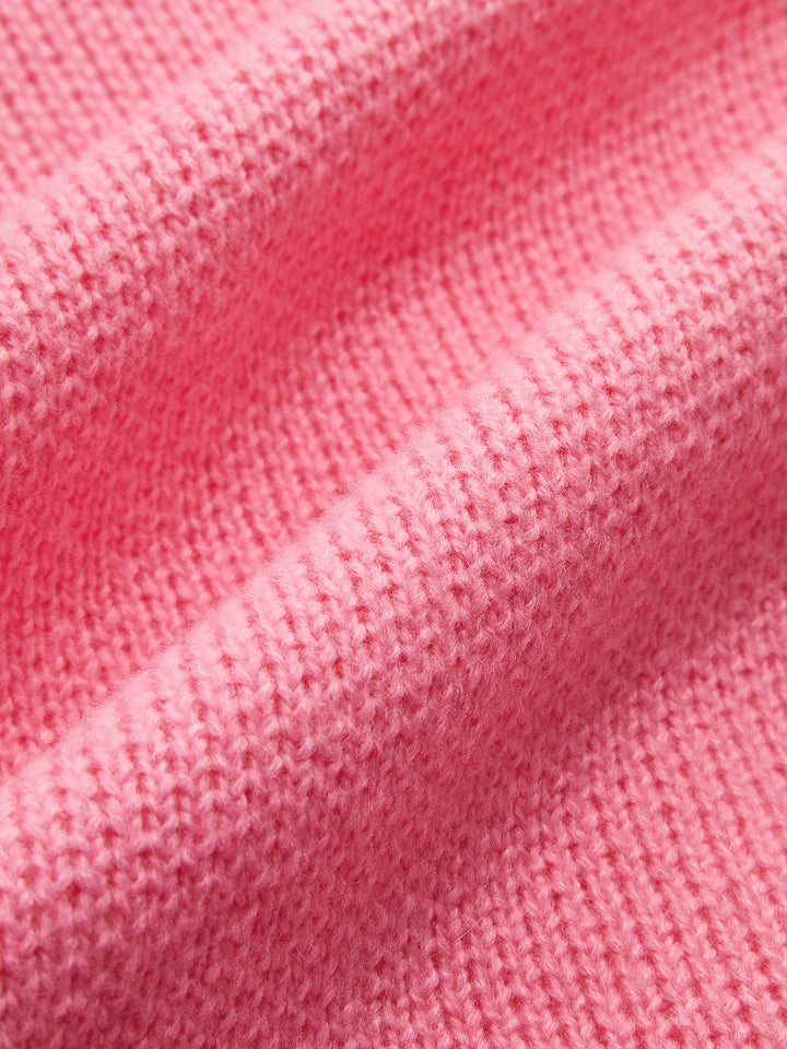 Vêtement d'extérieur en tricot à col ras du cou et boutons dorés
