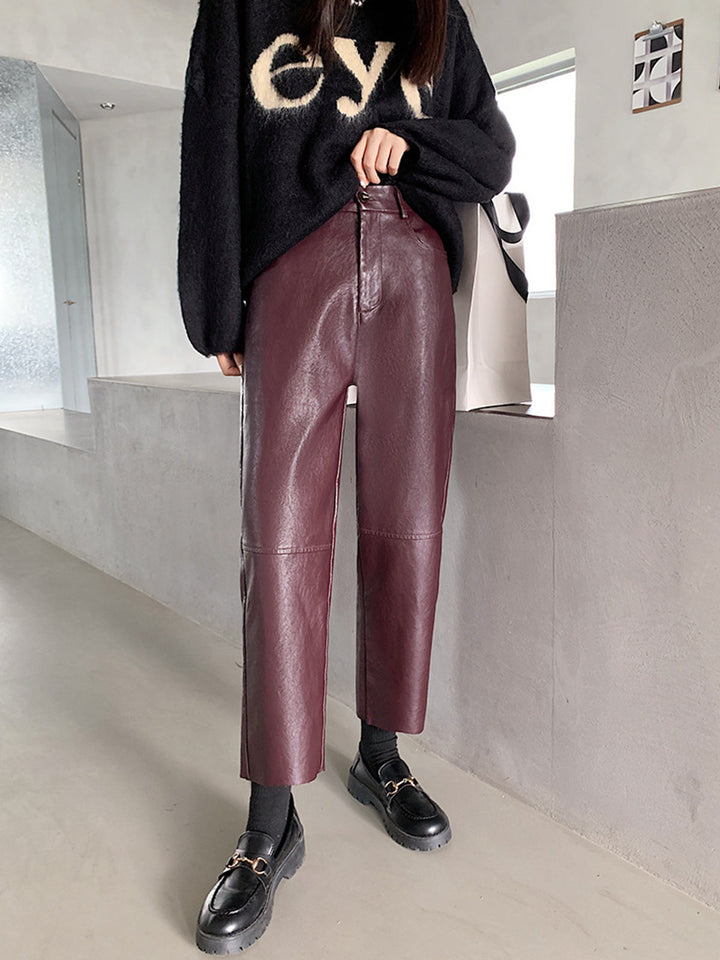 Pantalons Courts en Similicuir