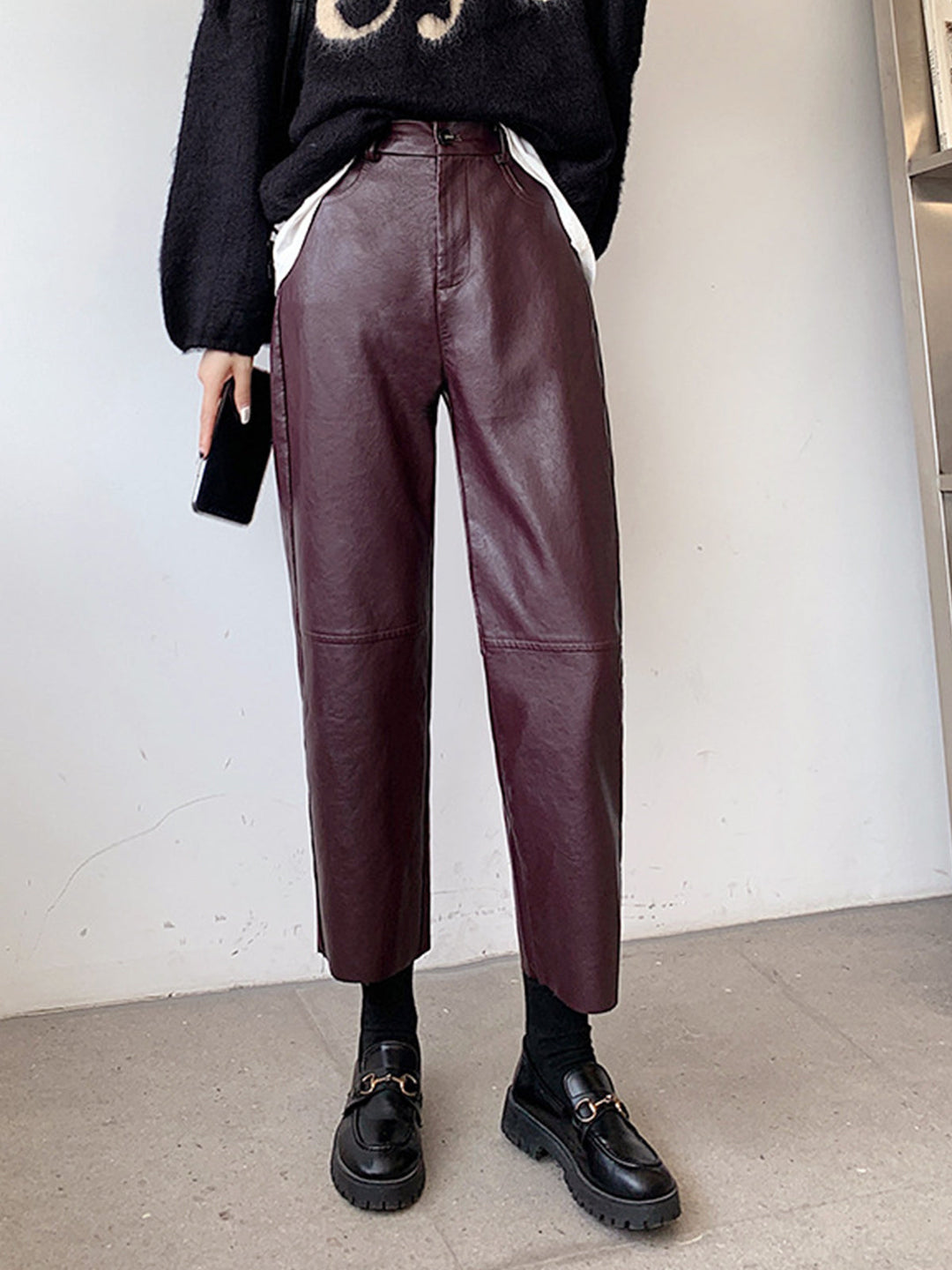 Pantalons Courts en Similicuir