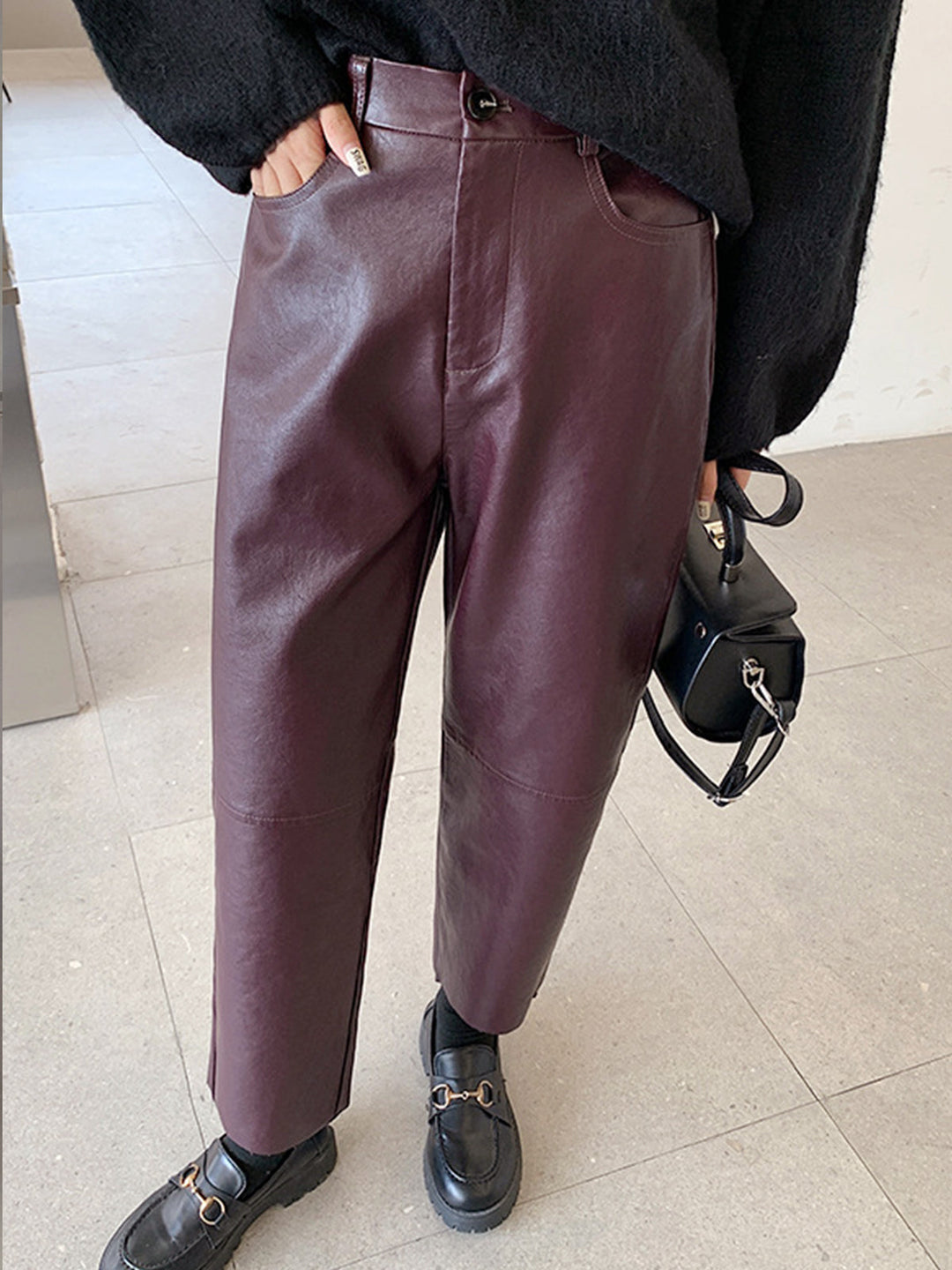 Pantalons Courts en Similicuir