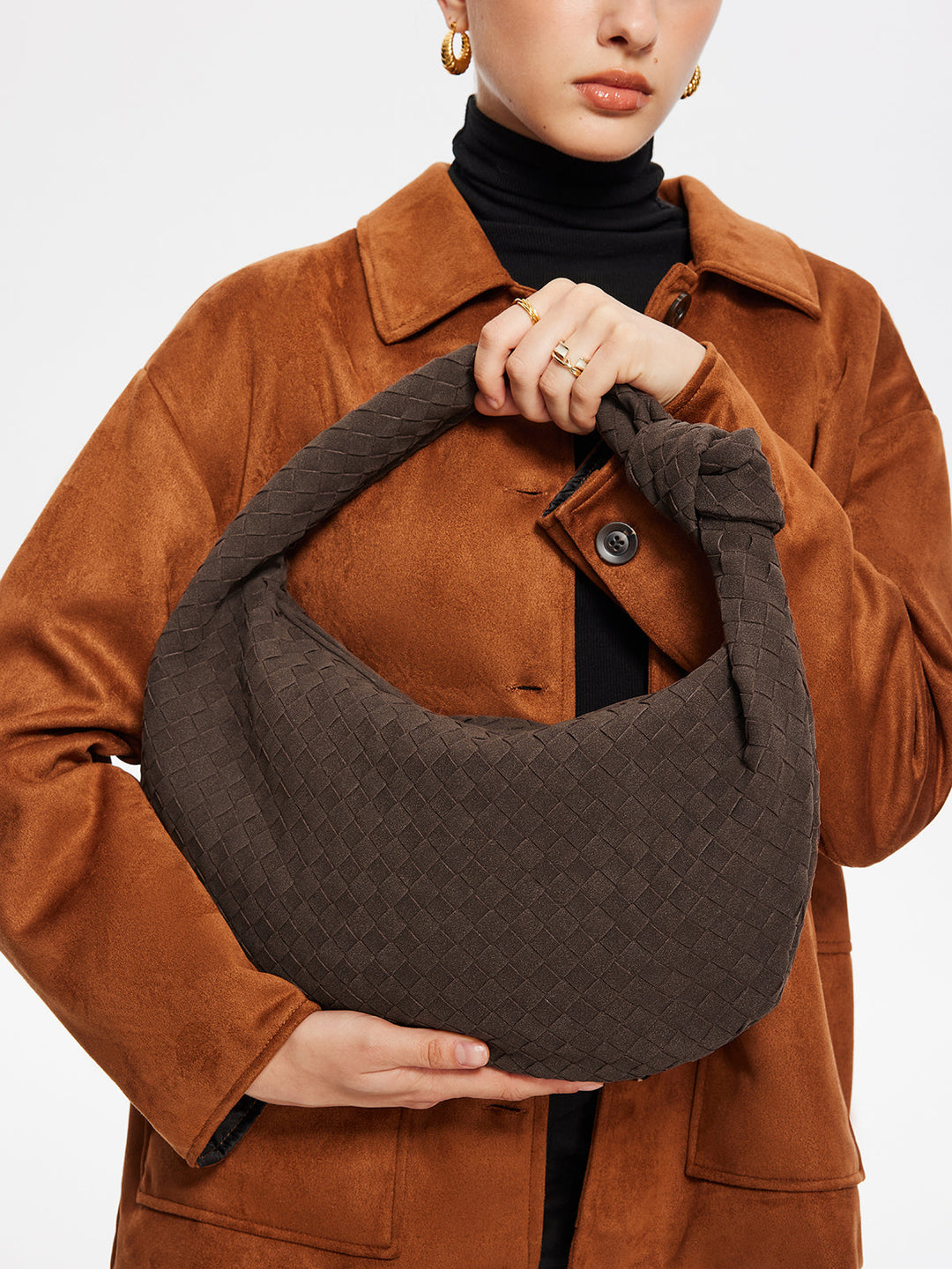 Sac Torsadé en Daim Tressé Rond