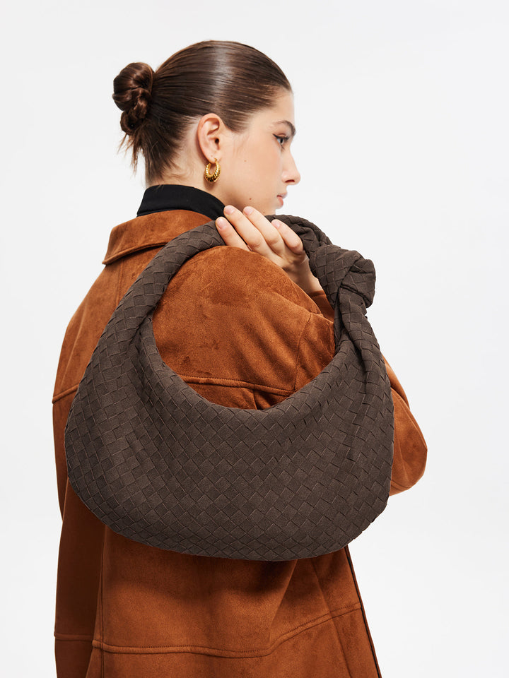 Sac Torsadé en Daim Tressé Rond