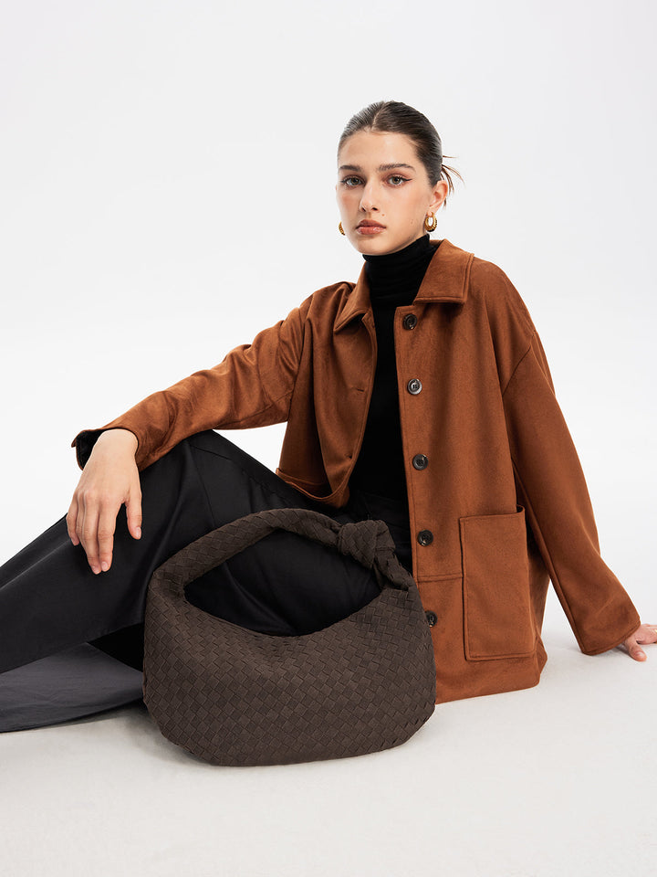 Sac Torsadé en Daim Tressé Rond
