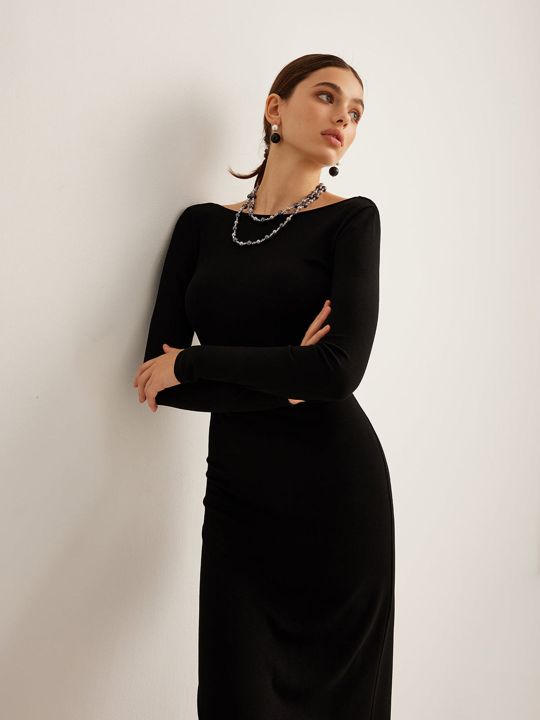 Robe Longue En Maille Dos Nu