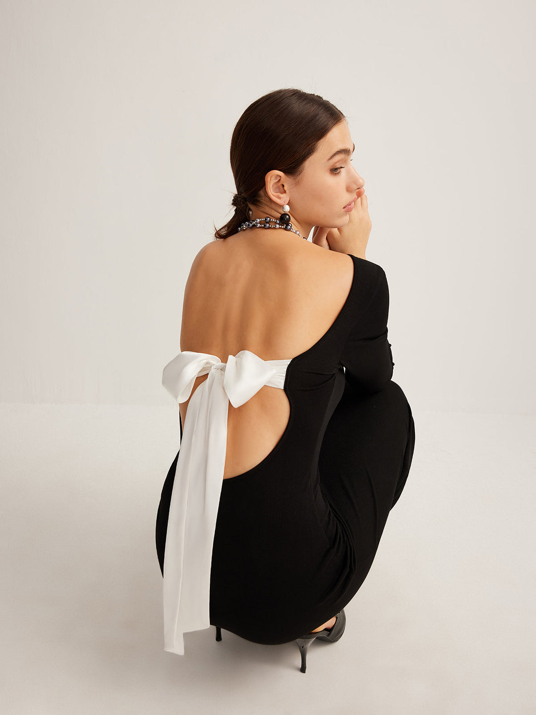 Robe Longue En Maille Dos Nu