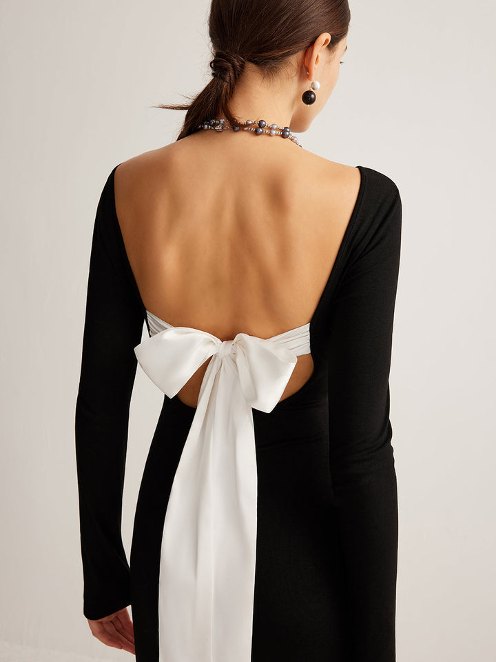 Robe Longue En Maille Dos Nu