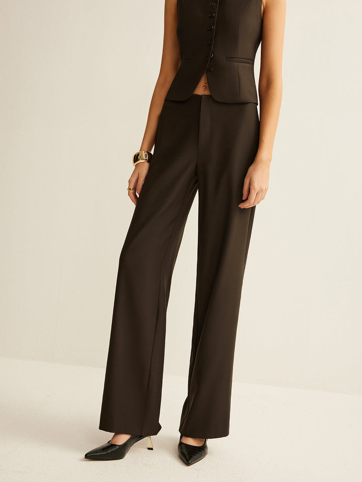 Pantalons Droits Taille Haute