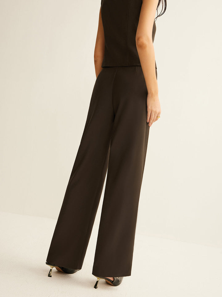 Pantalons Droits Taille Haute