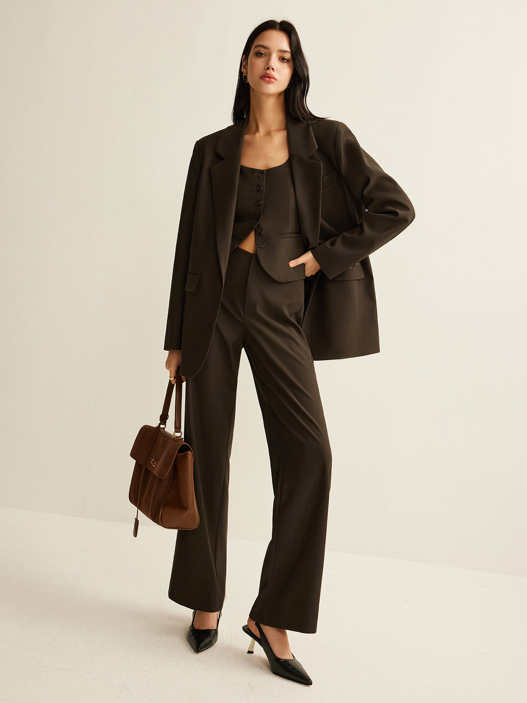 Pantalons Droits Taille Haute