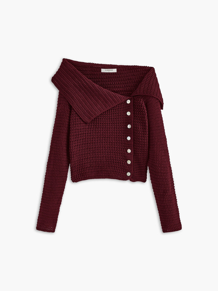 Haut en tricot à poitrine asymétrique