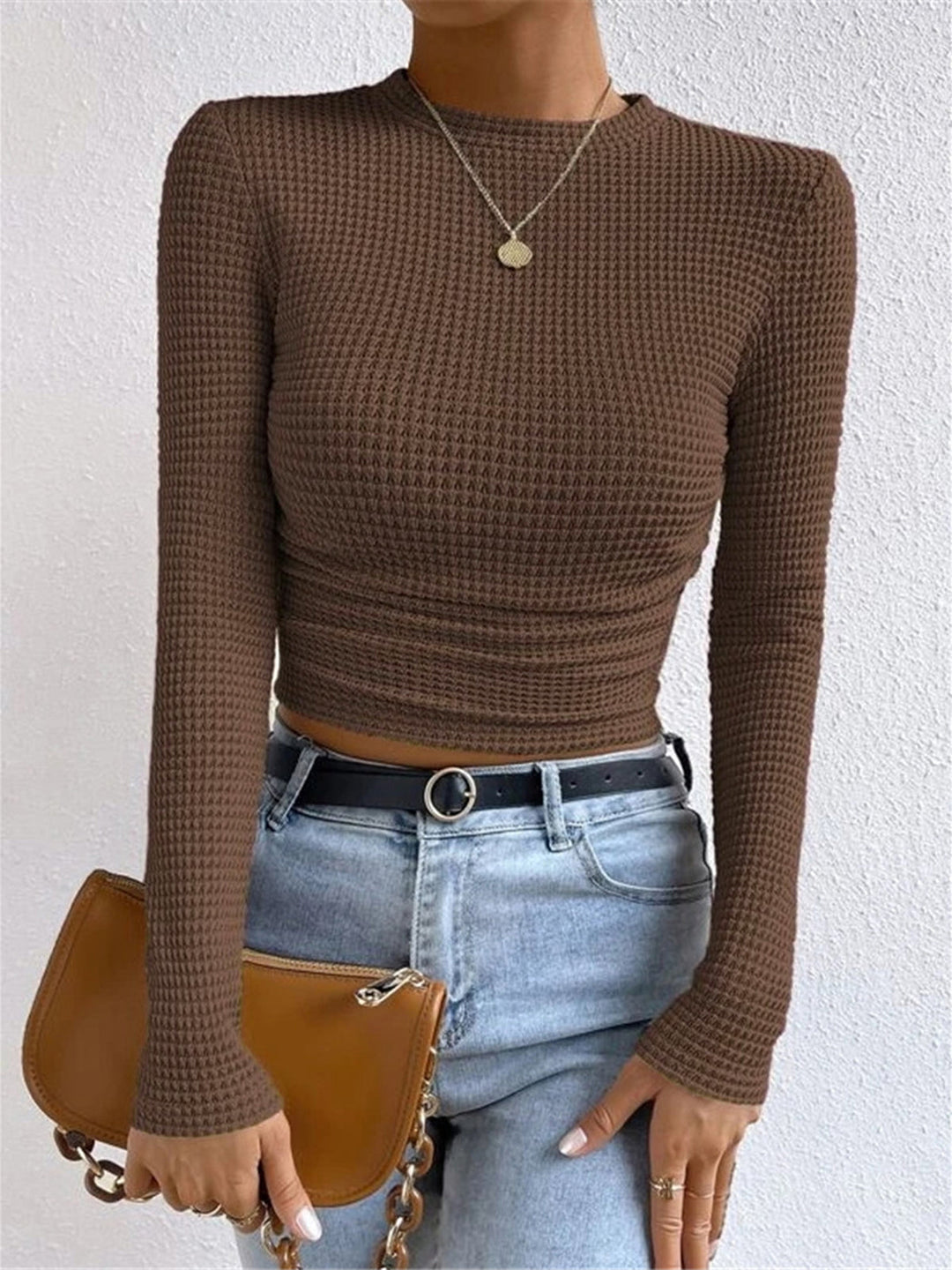 Pull Col Nid Mailles Lisses Coupe Ajustée