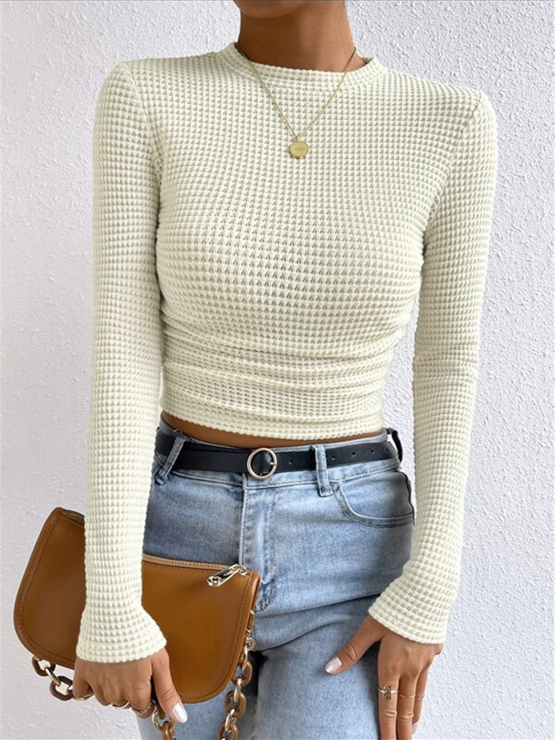 Pull Col Nid Mailles Lisses Coupe Ajustée