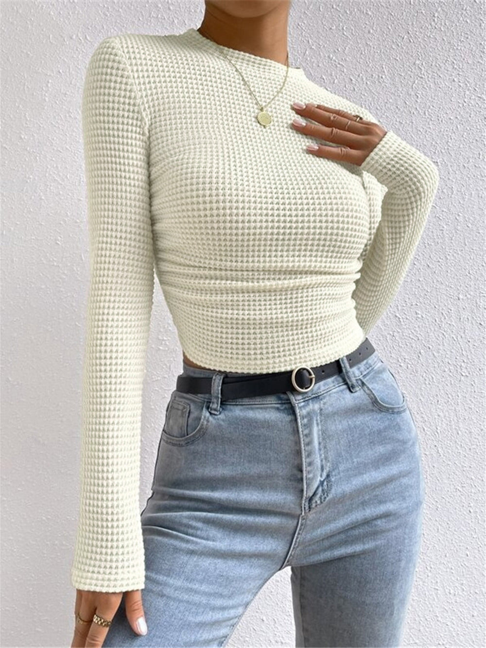 Pull Col Nid Mailles Lisses Coupe Ajustée