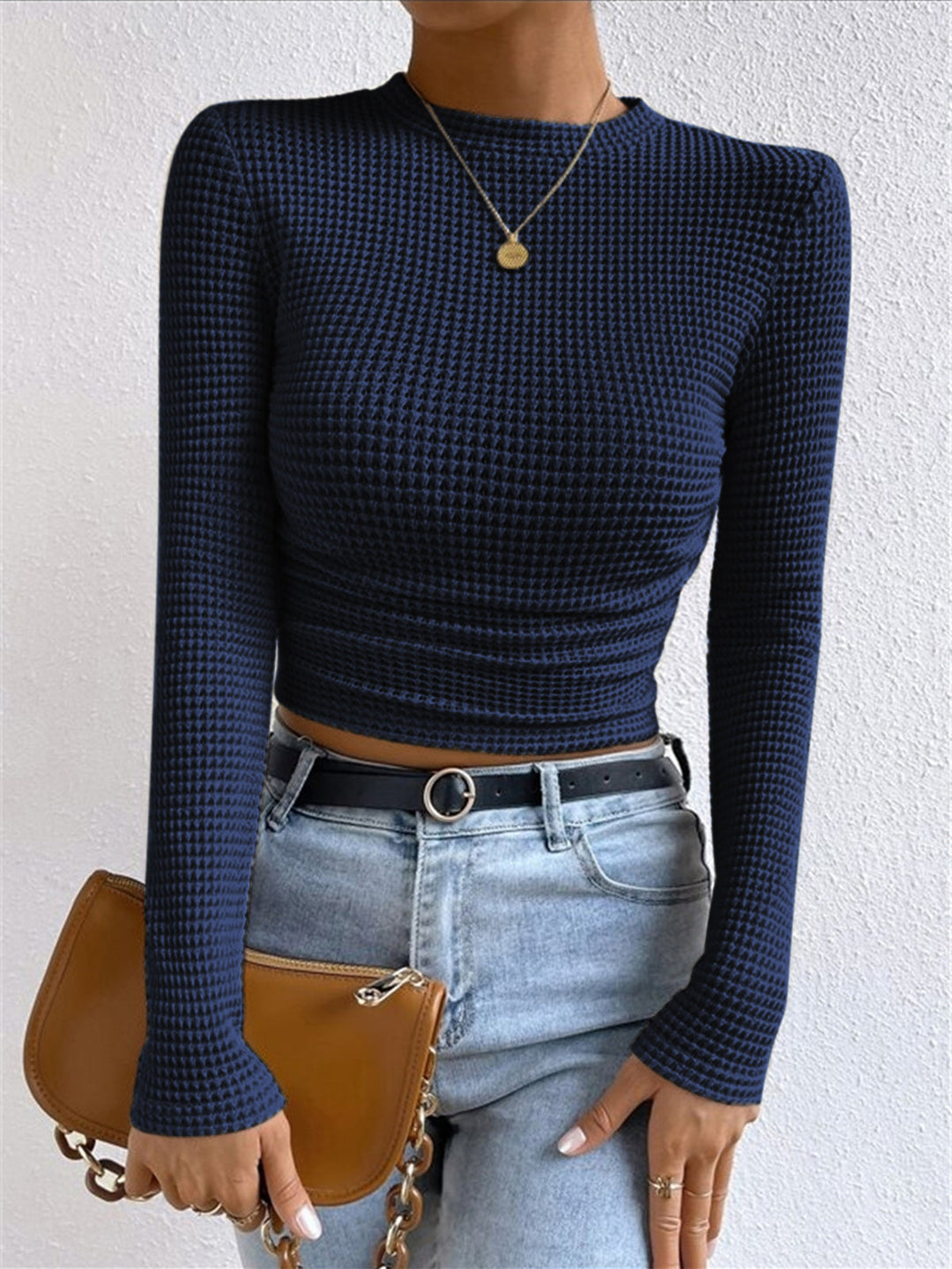 Pull Col Nid Mailles Lisses Coupe Ajustée