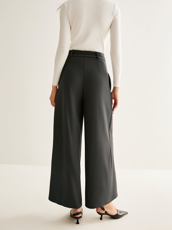 Pantalons Jambe Large Ceinture Corde