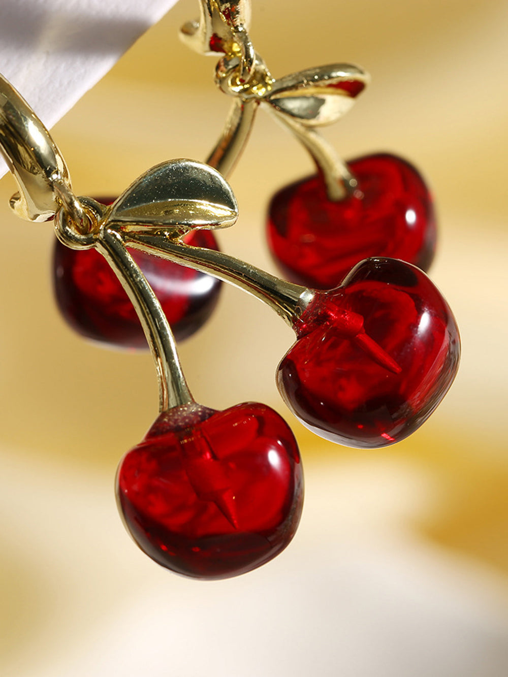 Boucles d'oreilles pendantes cerises