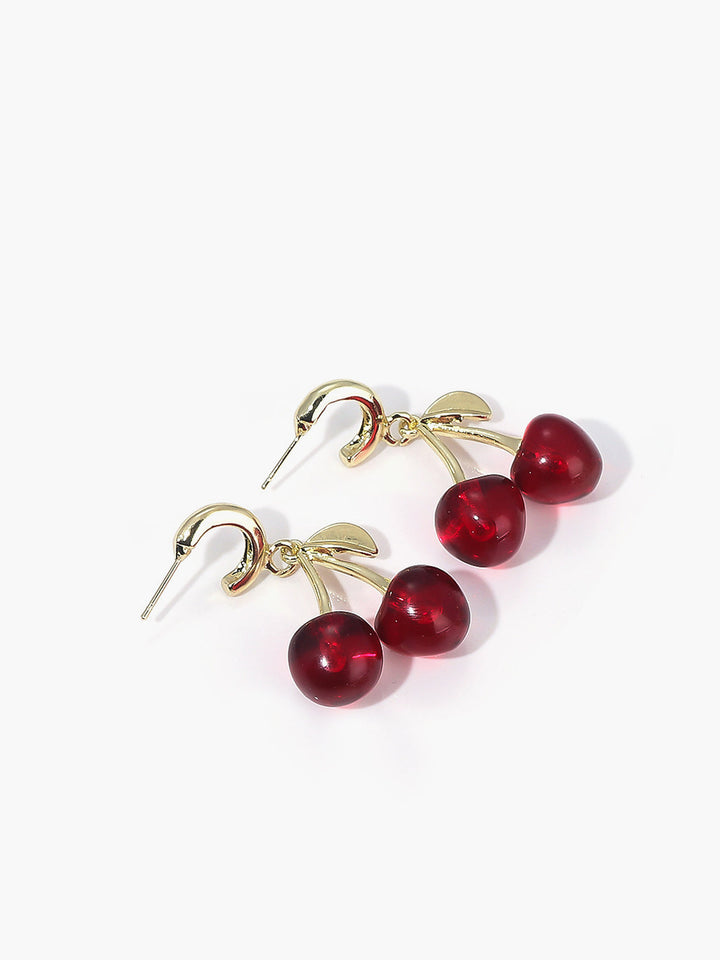 Boucles d'oreilles pendantes cerises