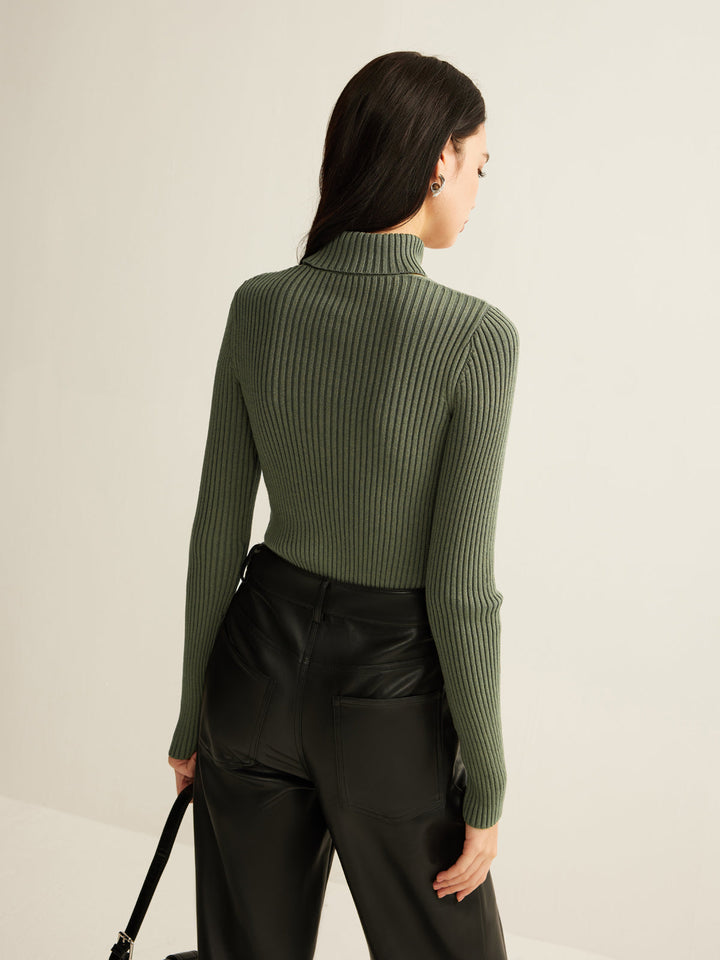 Haut en tricot skinny à col montant