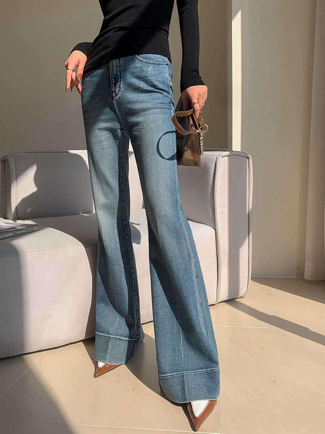 Pantalon Jean Droit Lavé