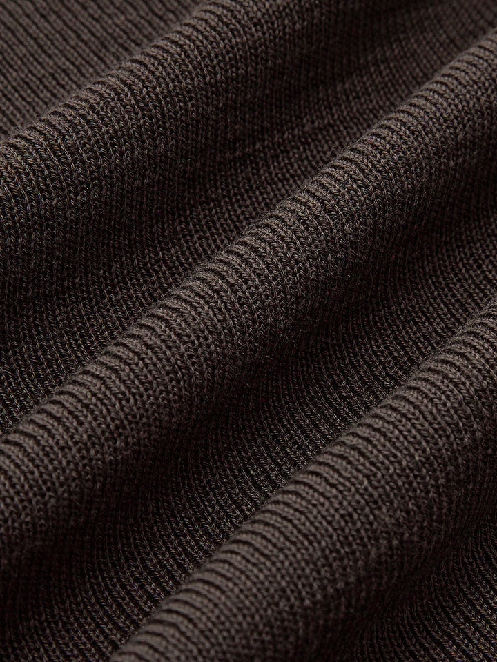 Haut Court Ajusté en Tricot à Plis Côtés