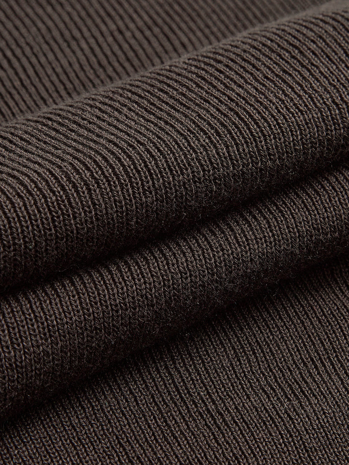 Haut Court Ajusté en Tricot à Plis Côtés