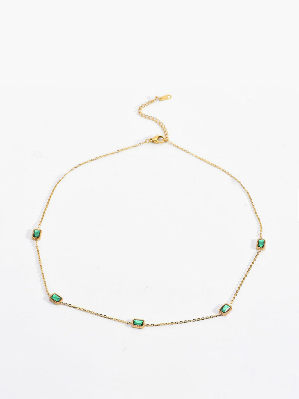 Collier Zircon Vert Carré