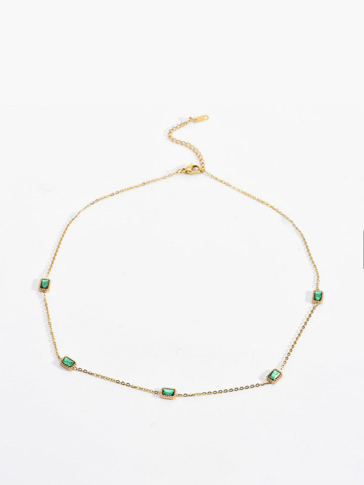 Collier Zircon Vert Carré