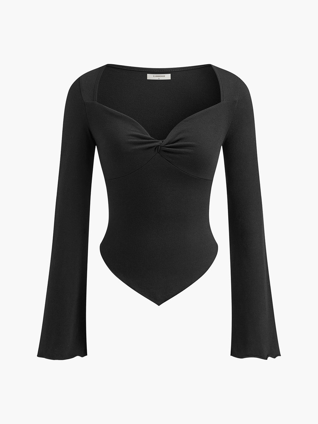 Haut en jersey asymétrique à encolure cœur nouée