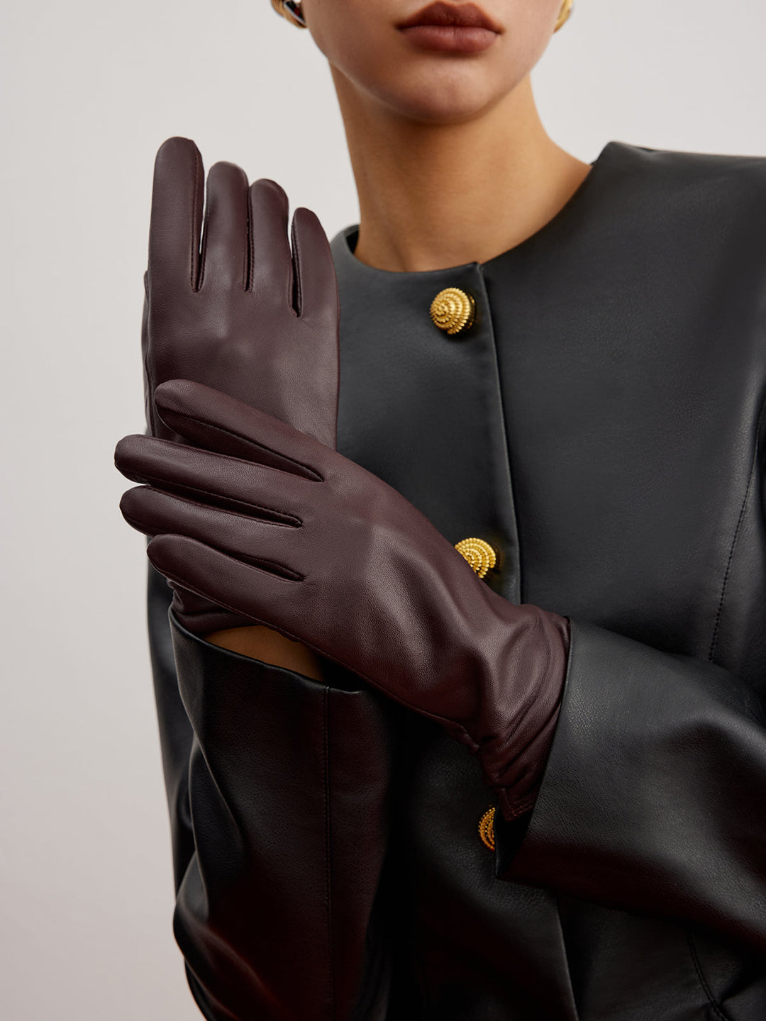 Gants en peau de chèvre doublés de polaire