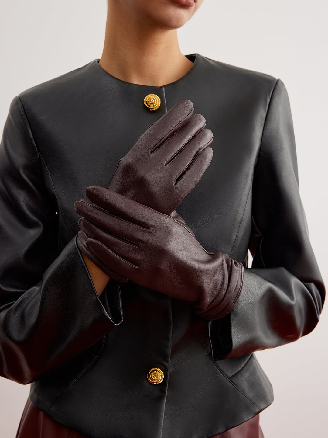 Gants en peau de chèvre doublés de polaire