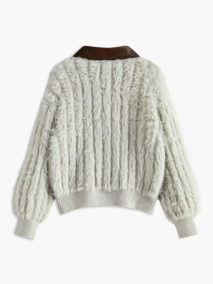 Cardigan Doux et Extensible à Col Roulé