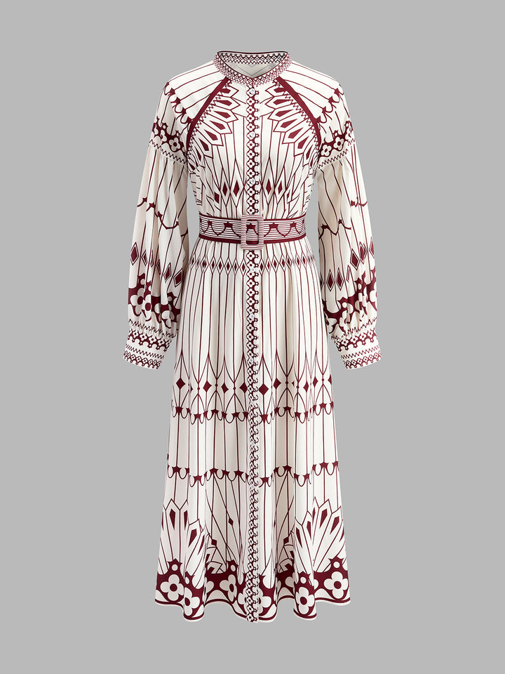 Robe Robe Col Montant Fendue Bohème
