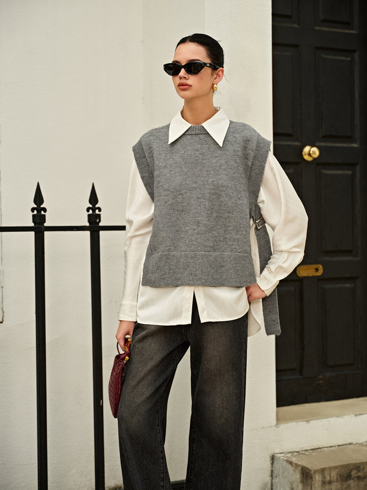 Gilet sans manches à boucle latérale polyvalent