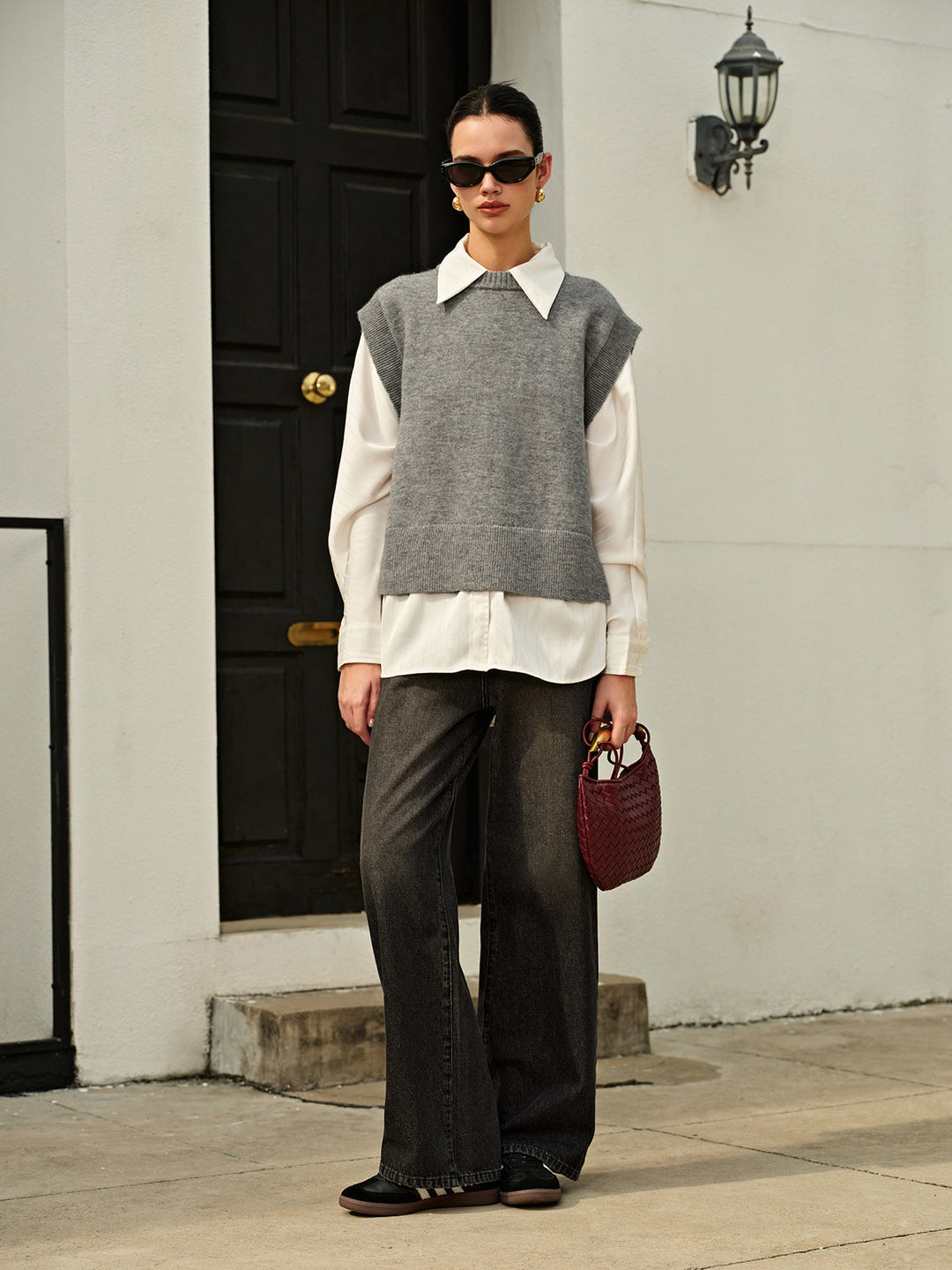 Gilet sans manches à boucle latérale polyvalent