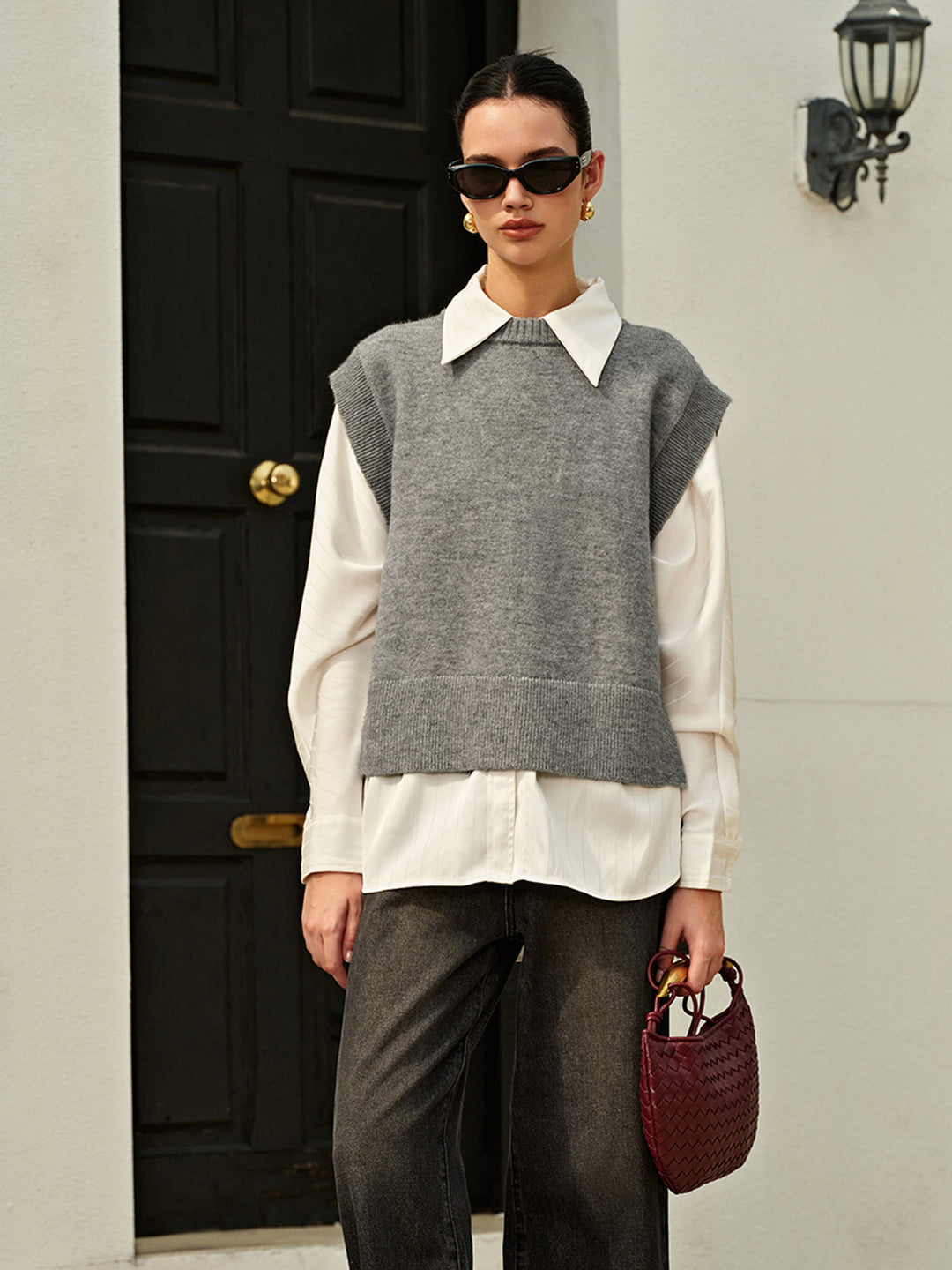 Gilet sans manches à boucle latérale polyvalent