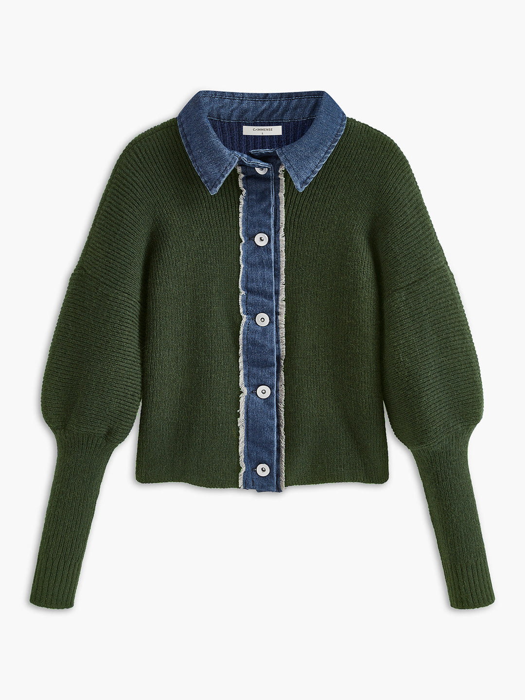 Haut en tricot à revers extensible avec boutonnage devant